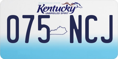 KY license plate 075NCJ