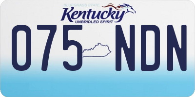 KY license plate 075NDN