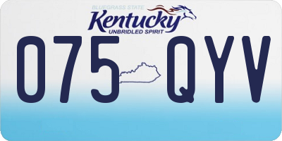 KY license plate 075QYV