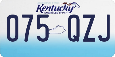KY license plate 075QZJ