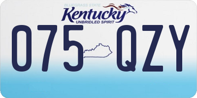 KY license plate 075QZY