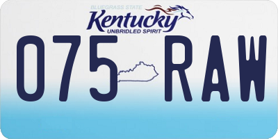 KY license plate 075RAW