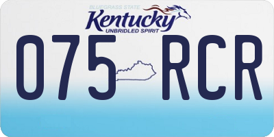 KY license plate 075RCR