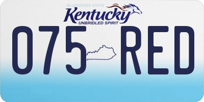 KY license plate 075RED