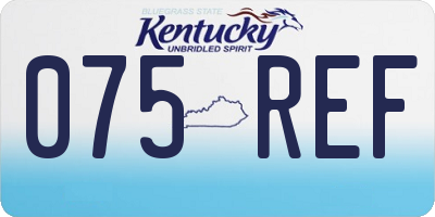 KY license plate 075REF
