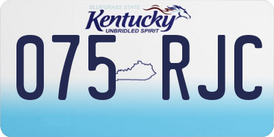 KY license plate 075RJC