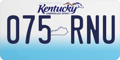 KY license plate 075RNU