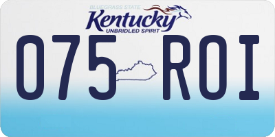 KY license plate 075ROI