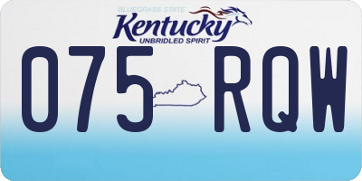 KY license plate 075RQW