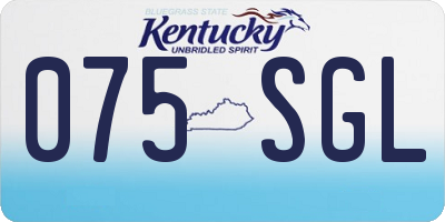 KY license plate 075SGL