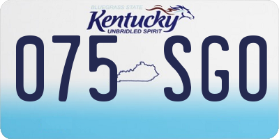 KY license plate 075SGO