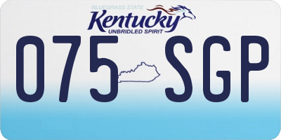 KY license plate 075SGP