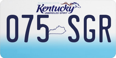 KY license plate 075SGR