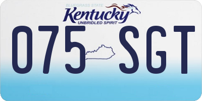 KY license plate 075SGT