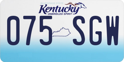 KY license plate 075SGW