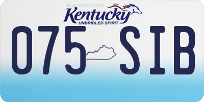 KY license plate 075SIB