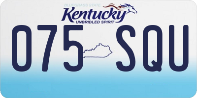 KY license plate 075SQU