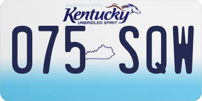 KY license plate 075SQW