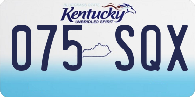 KY license plate 075SQX