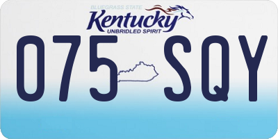 KY license plate 075SQY