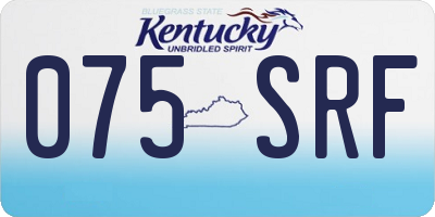KY license plate 075SRF