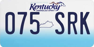 KY license plate 075SRK