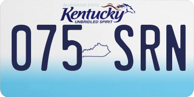KY license plate 075SRN