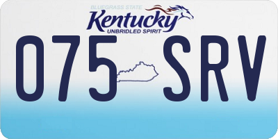 KY license plate 075SRV