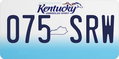 KY license plate 075SRW