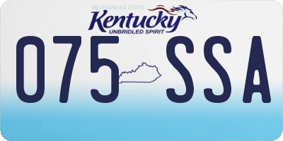KY license plate 075SSA