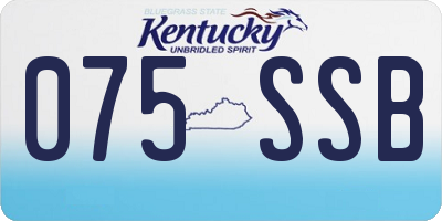KY license plate 075SSB