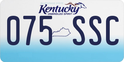 KY license plate 075SSC