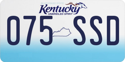 KY license plate 075SSD