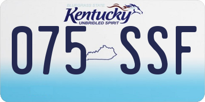 KY license plate 075SSF