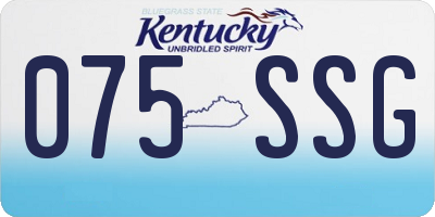 KY license plate 075SSG