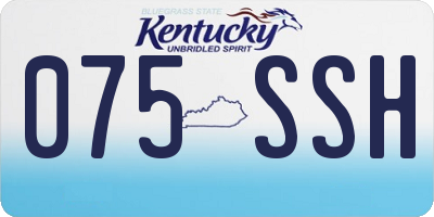 KY license plate 075SSH