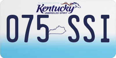 KY license plate 075SSI