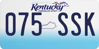 KY license plate 075SSK