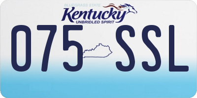 KY license plate 075SSL