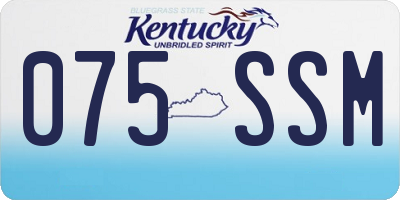 KY license plate 075SSM