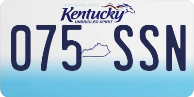 KY license plate 075SSN