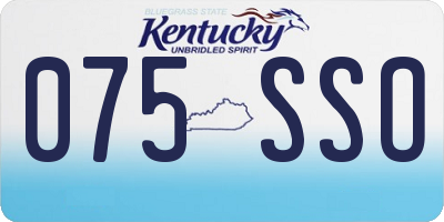 KY license plate 075SSO