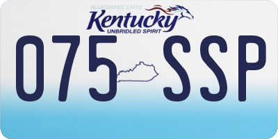 KY license plate 075SSP