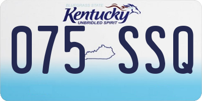KY license plate 075SSQ