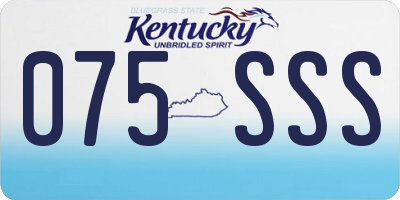KY license plate 075SSS
