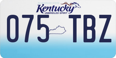 KY license plate 075TBZ