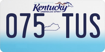 KY license plate 075TUS