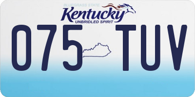 KY license plate 075TUV