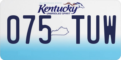 KY license plate 075TUW