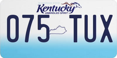 KY license plate 075TUX